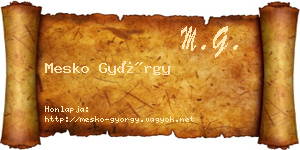 Mesko György névjegykártya